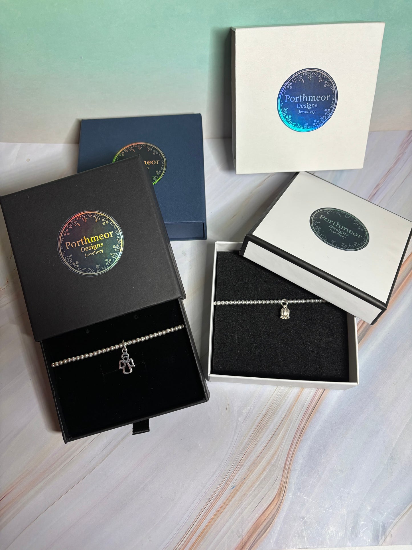 Sterling Silver Beaded bracelet with a star charm