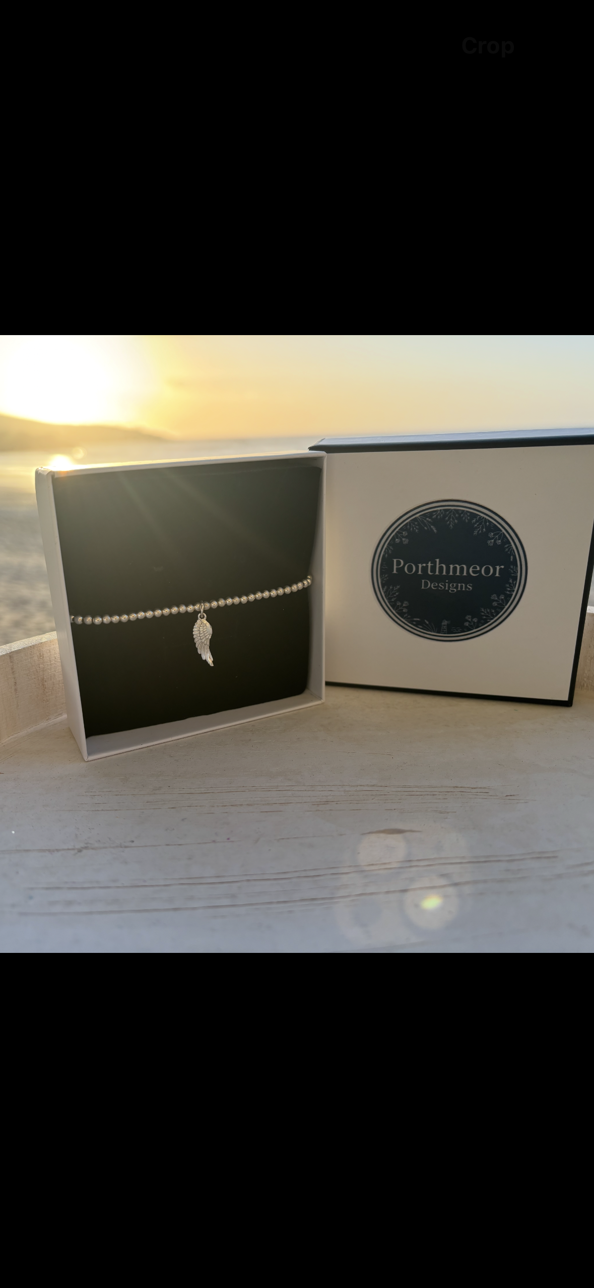 Sterling Silver Beaded bracelet with an Angel Wing charm