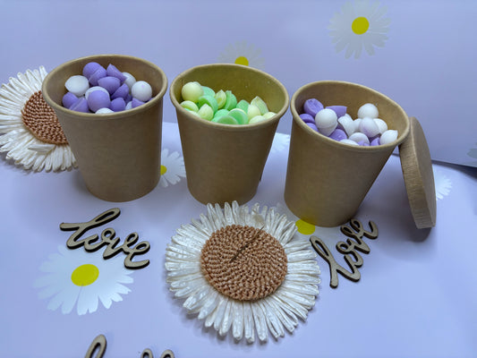 Trio of scented wax melt scoopie pots