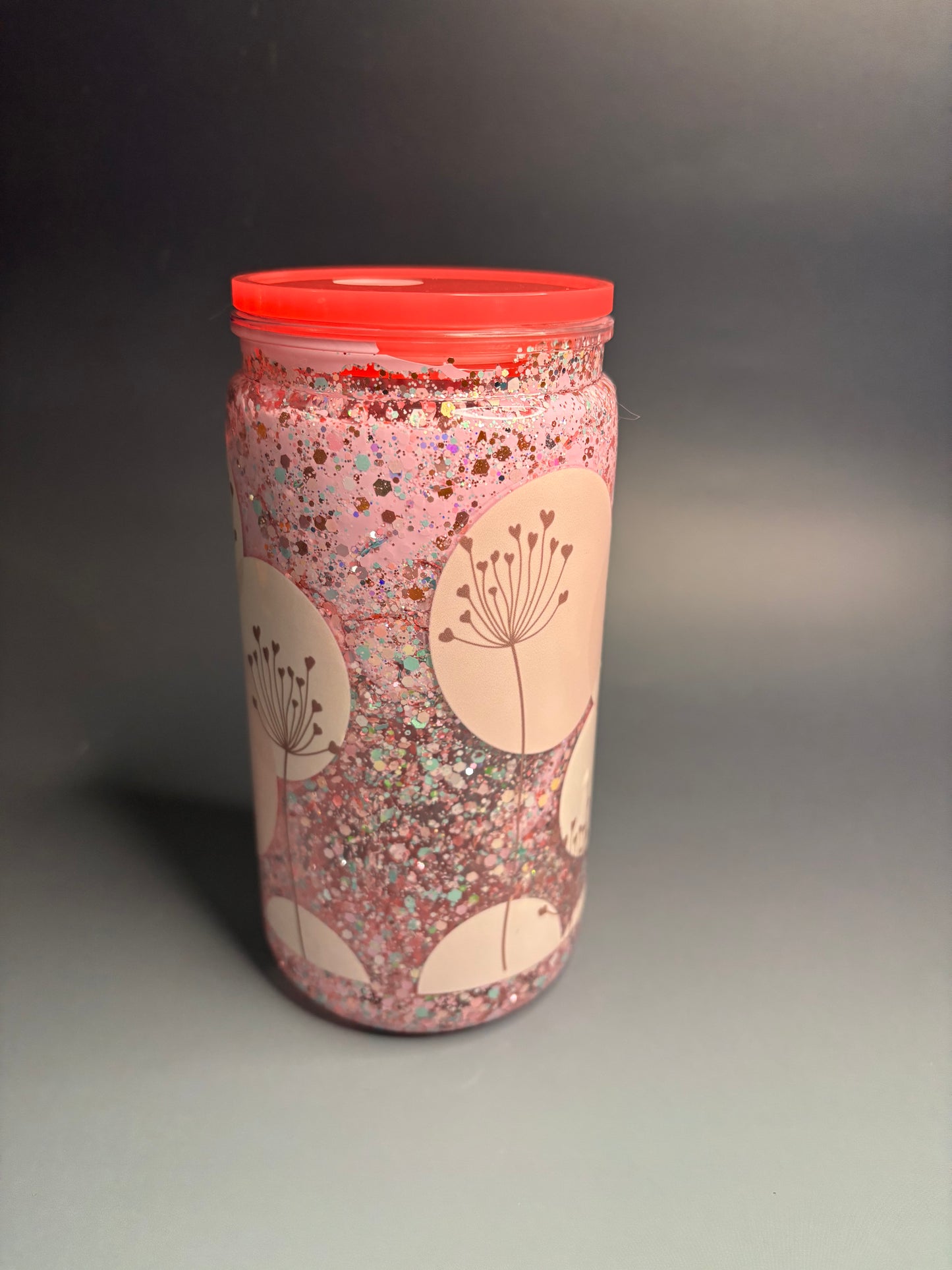 Pink Snow globe tumbler