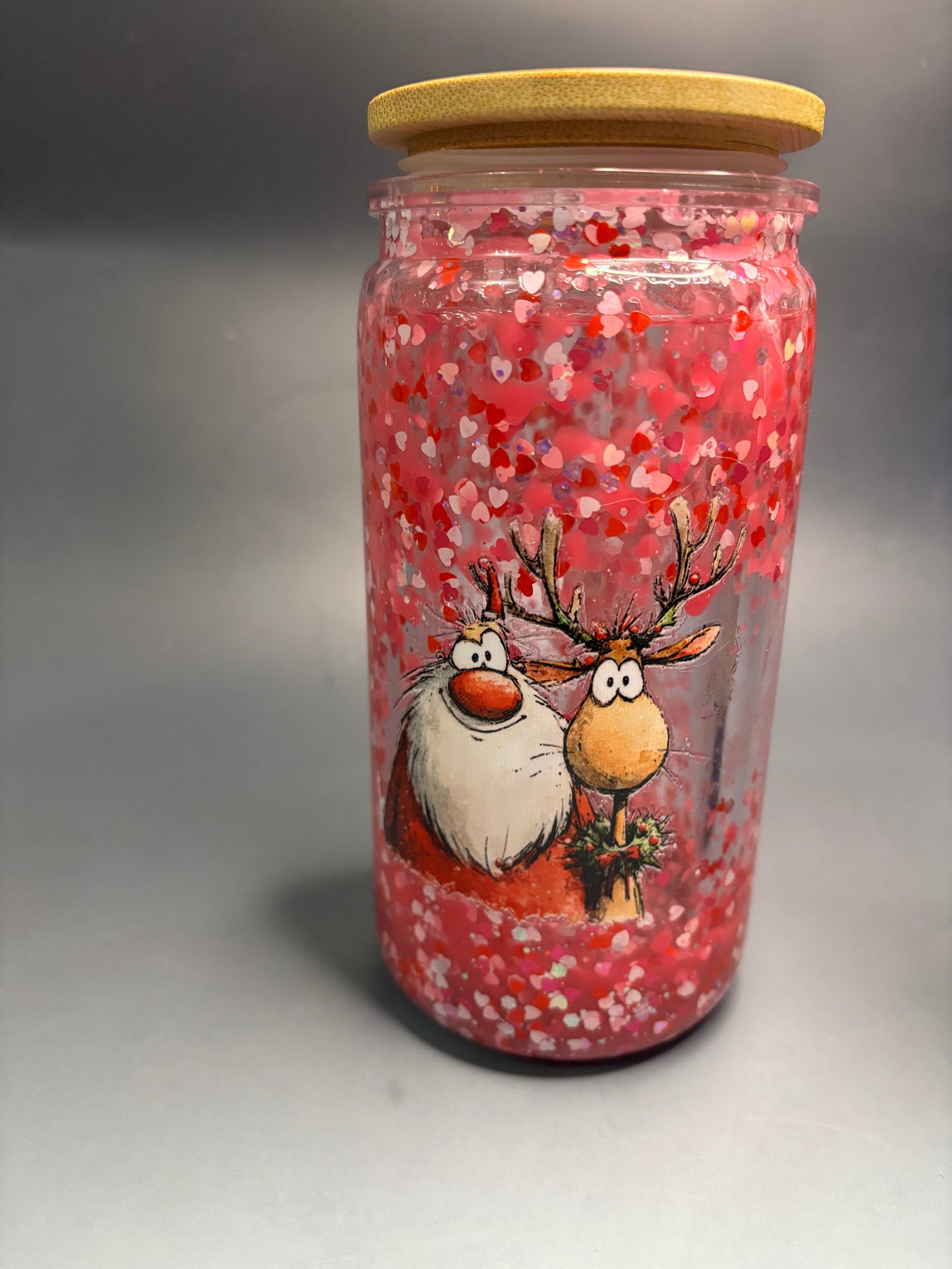 Snow globe tumbler santa