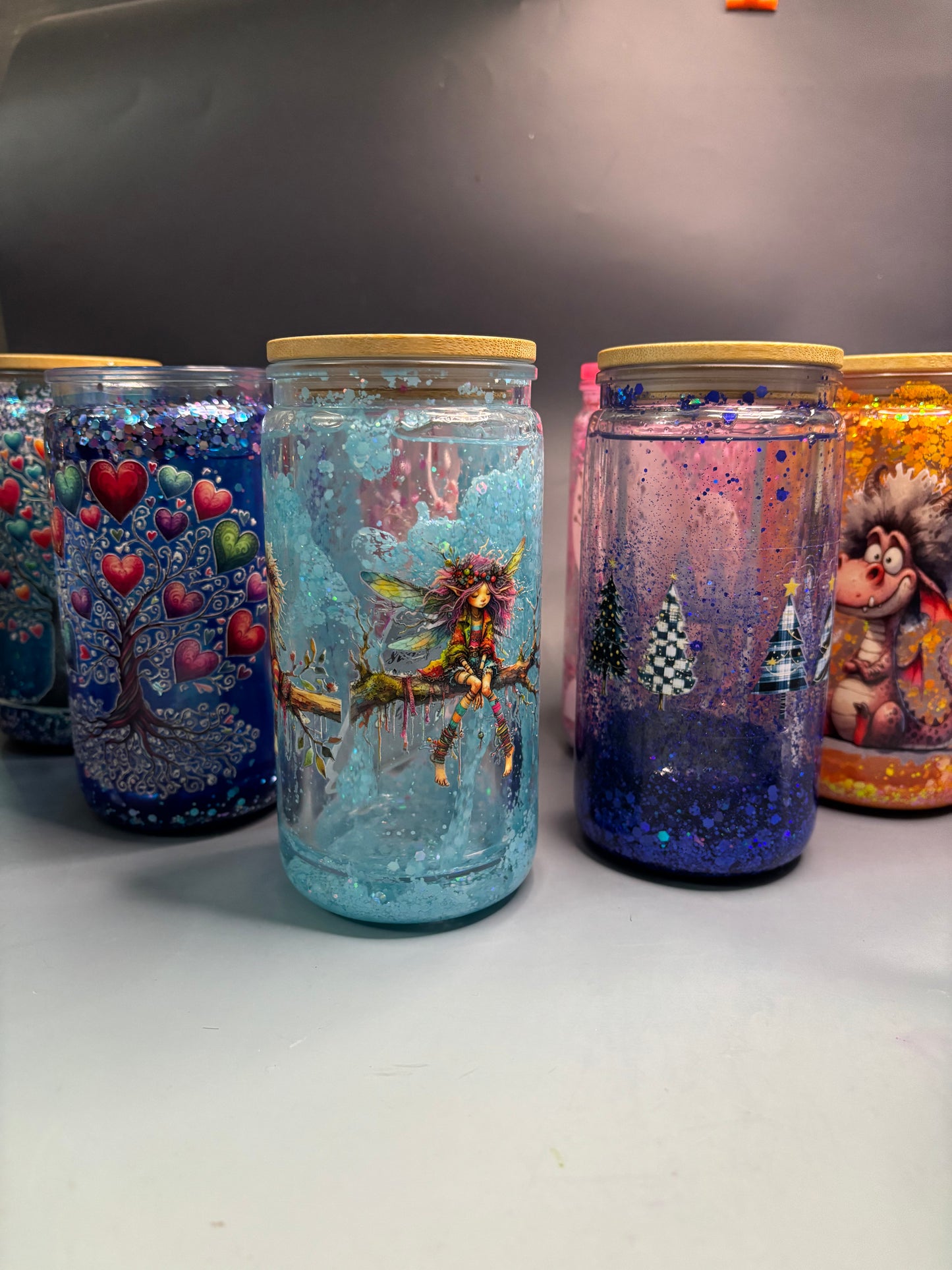 Snow globe tumbler whimsical theme