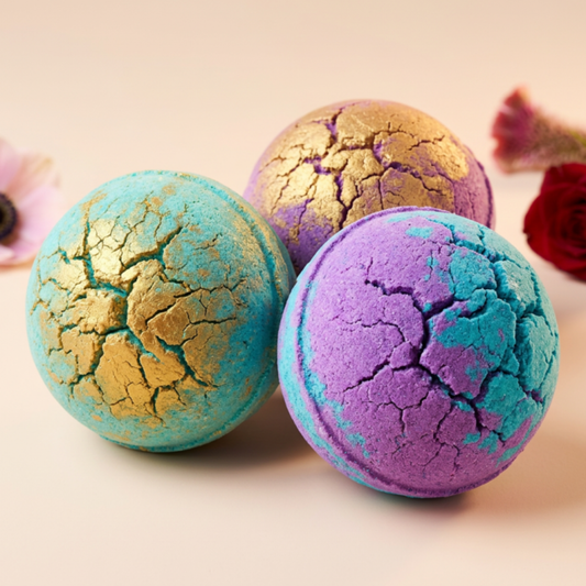 Handcrafted scented bath bombs and bath rocks