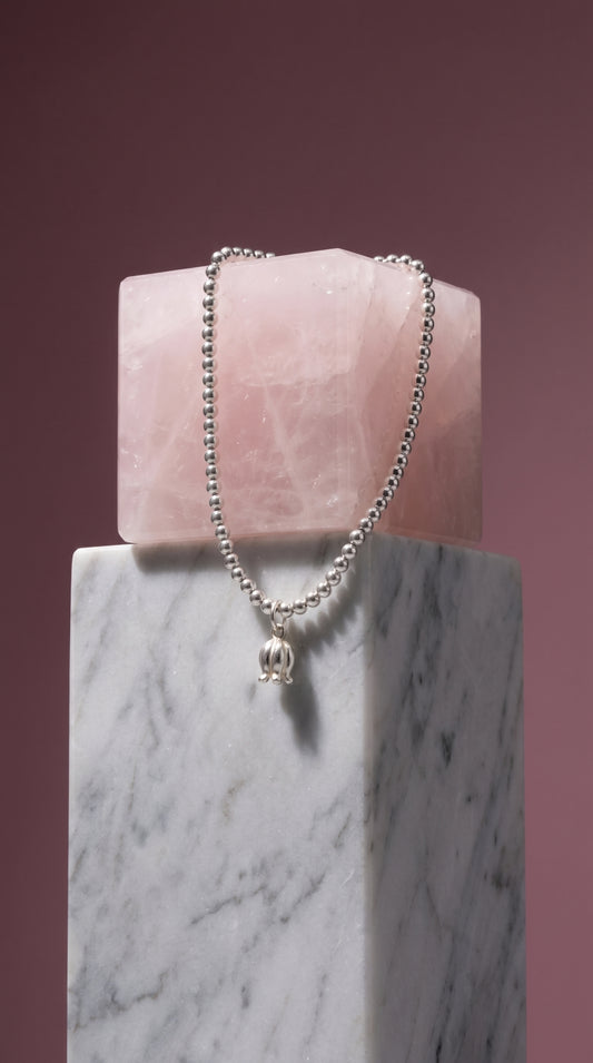Sterling Silver  Bracelet with a stunning Tulip flower charm