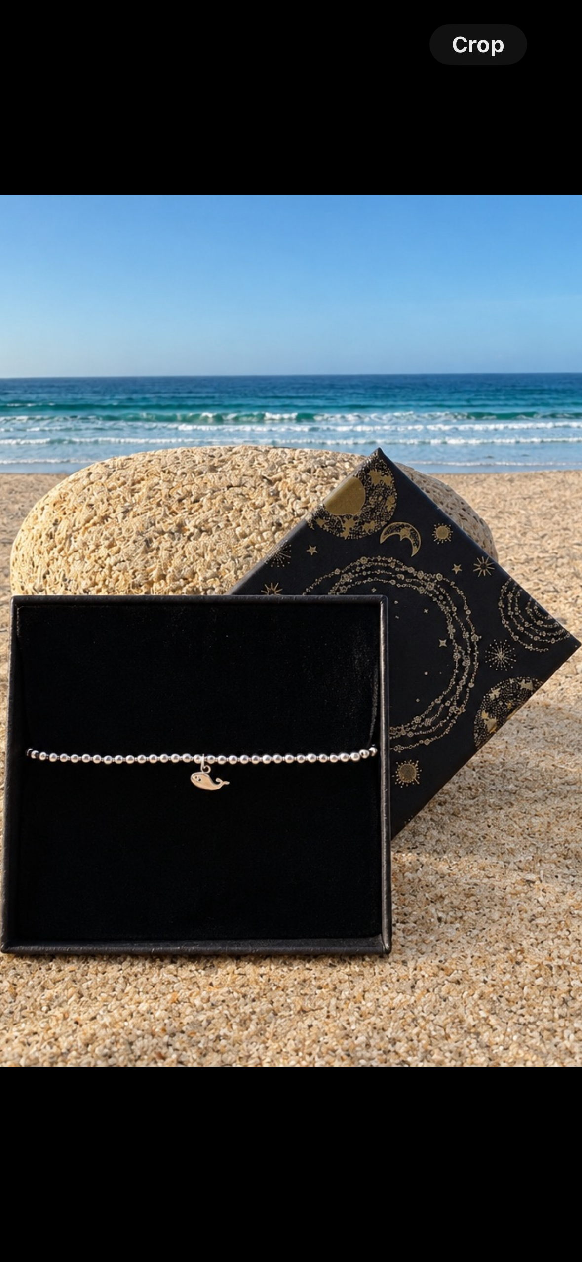 Sterling Silver Beaded bracelet with a whale charm
