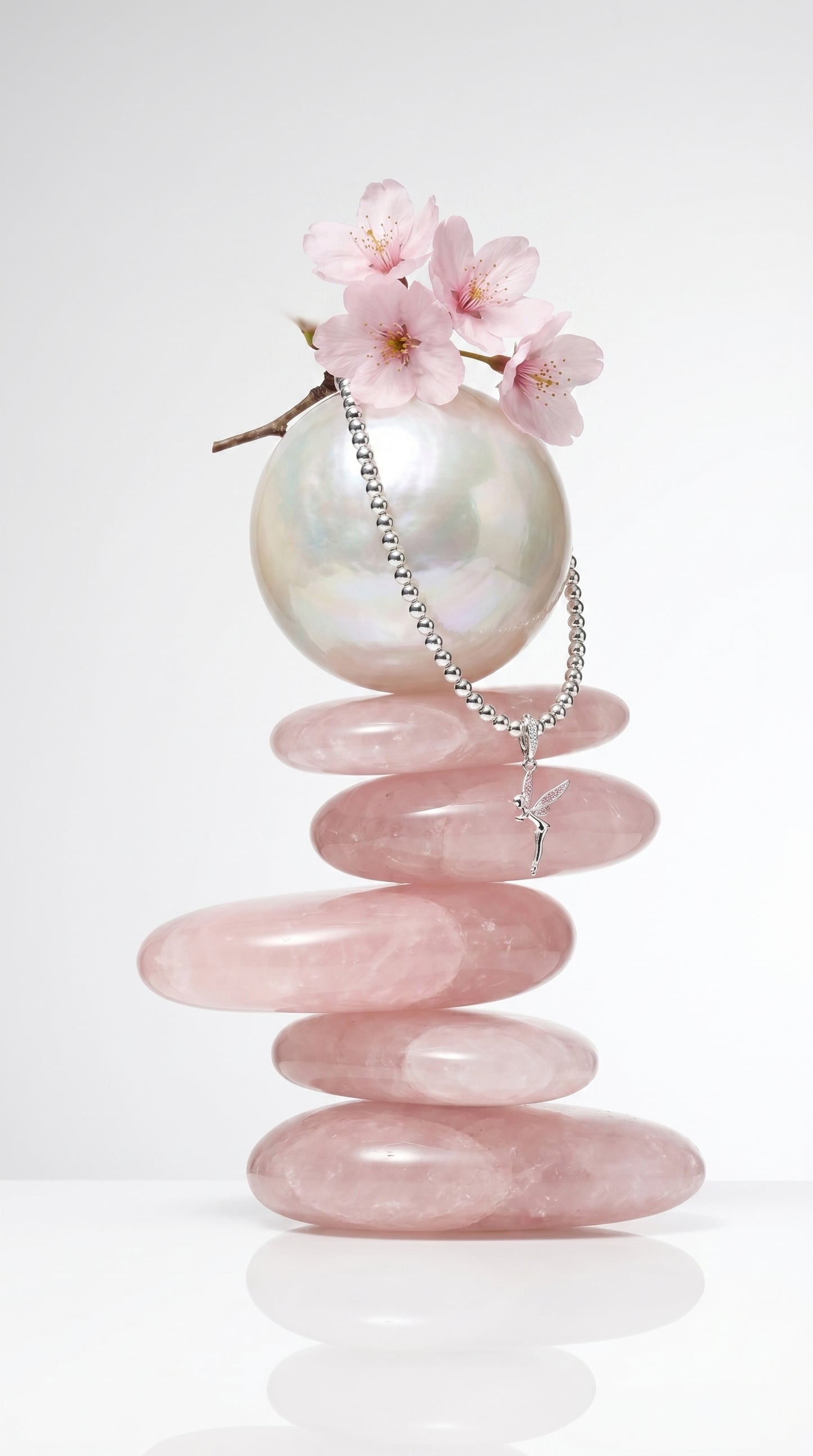 Sterling Silver Beaded bracelet with a Tinker bell charm