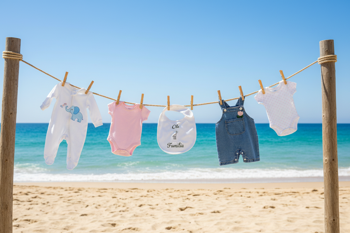 Baby Clothes Washing Line - With Dungarees