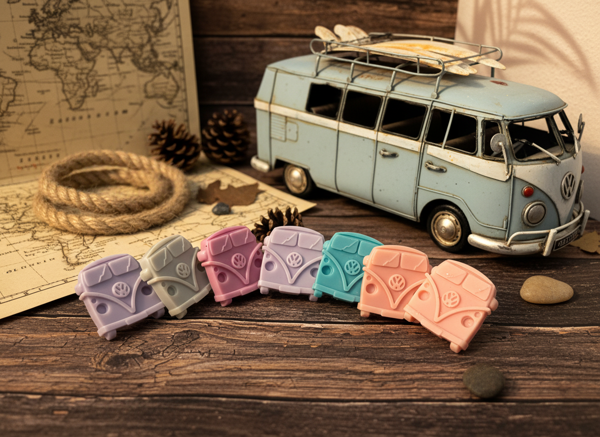 Improved VW campervan wax melts with rustic theme