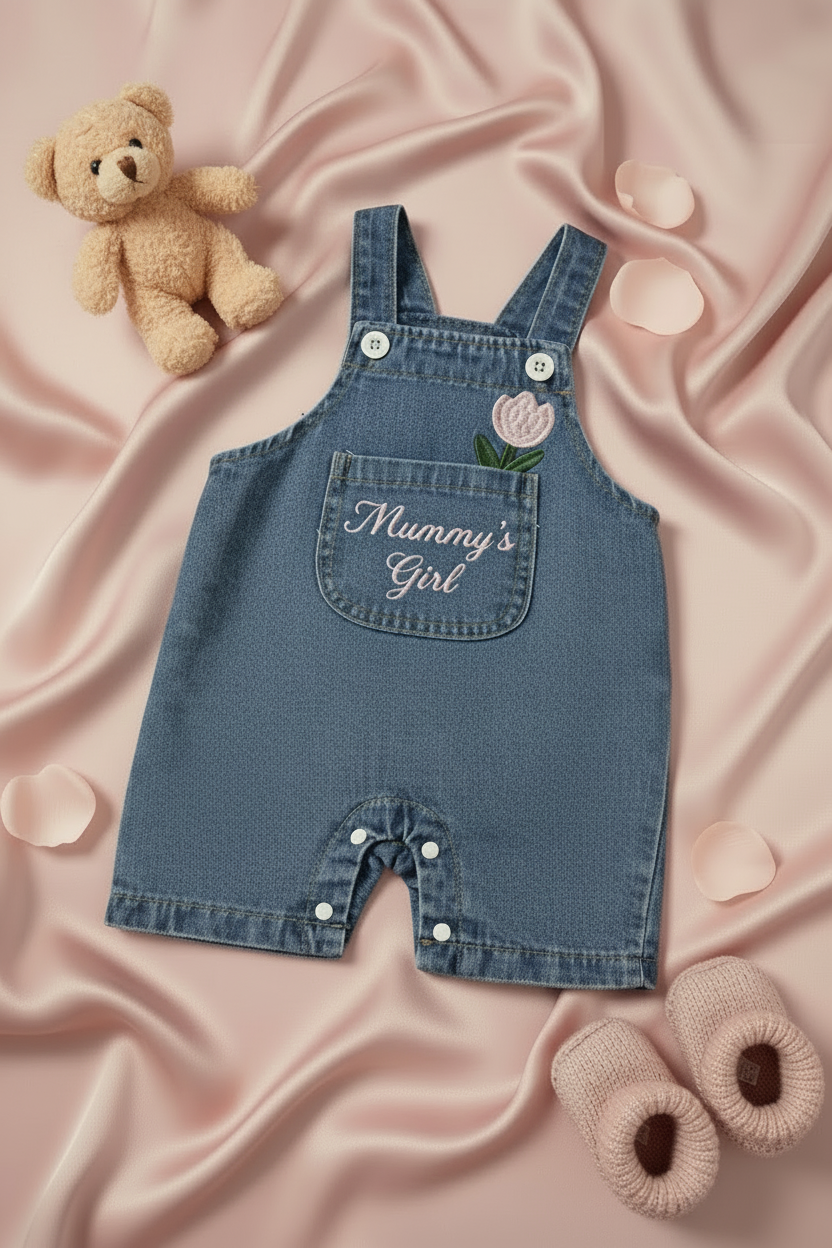 Mummy's Girl Dungaree with Teddy and Booties