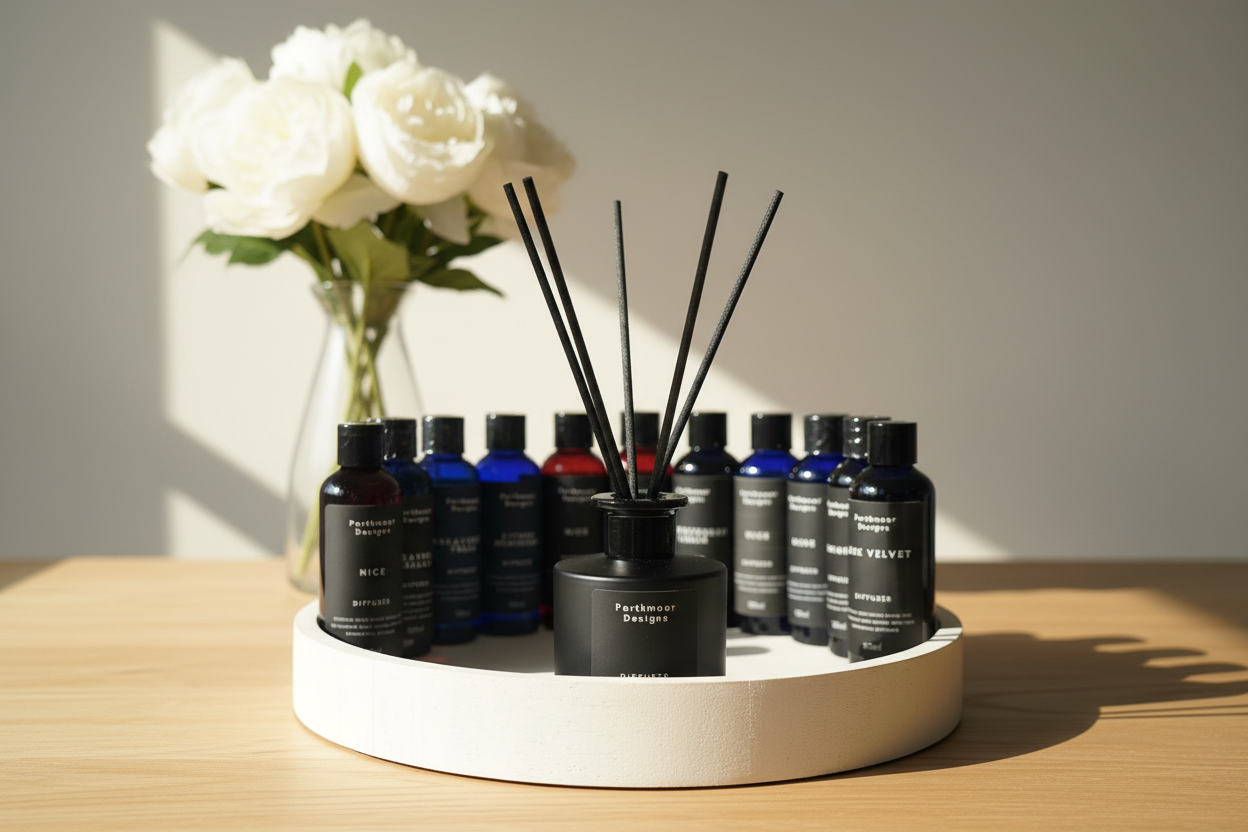 Porthmoor Designs Diffuser Collection with White Flowers
