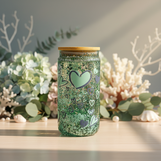 Snow Globe Tumbler with Heart Design