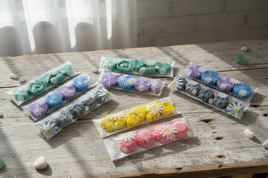 Wax Melts on driftwood table with window light