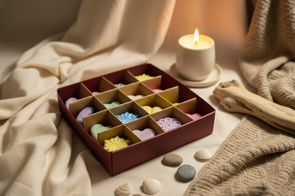 Winter Wax Melt Gift Box with Warm Background